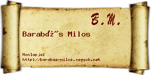 Barabás Milos névjegykártya